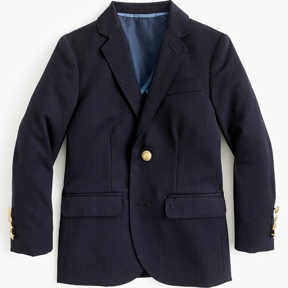 CREWCUTS 7 Navy Blue Ludlow 100% Wool Blazer Jacket Two Button - Picture 1 of 1